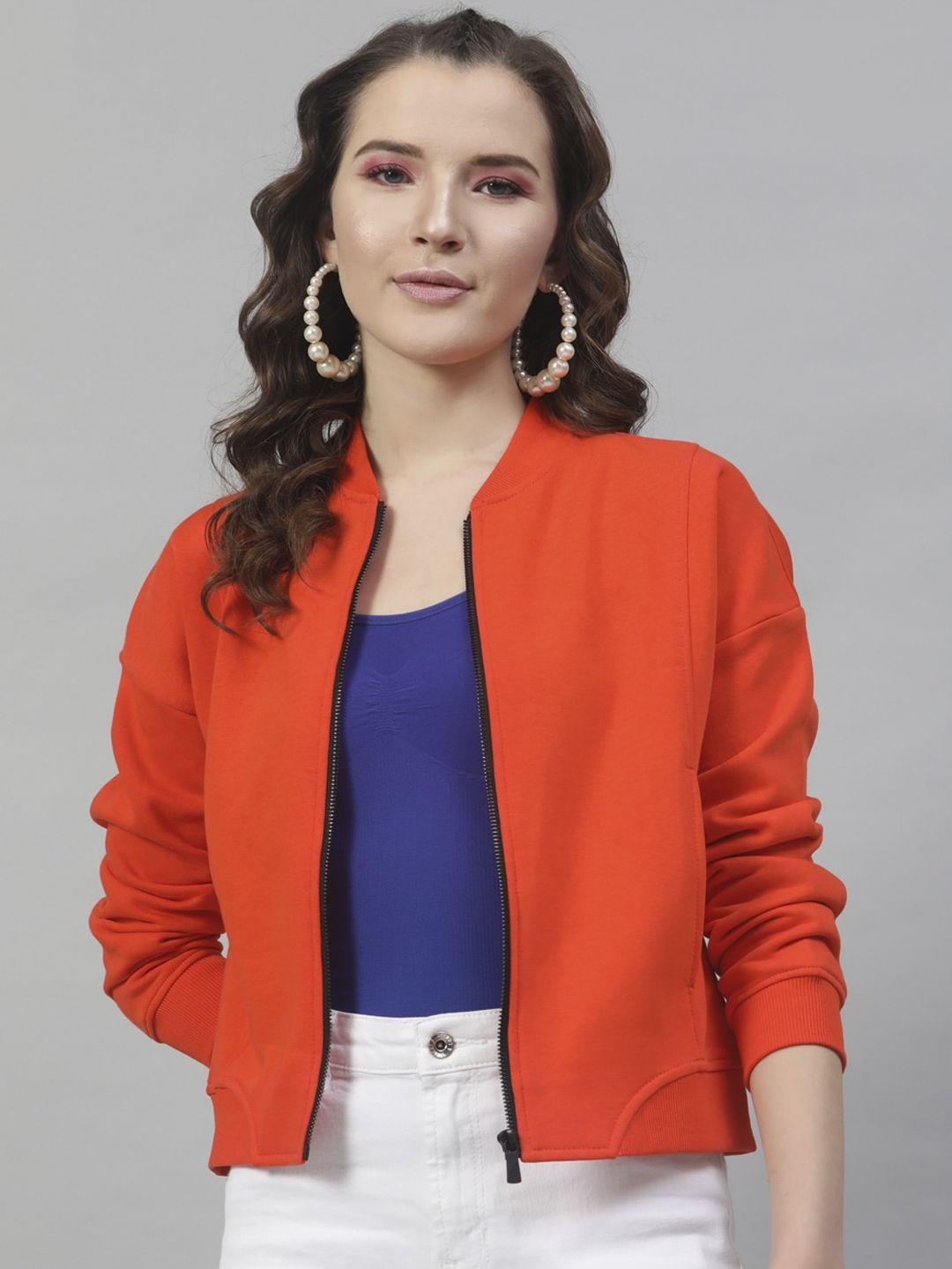 street 9 women orange solid lightweight tailored jacket