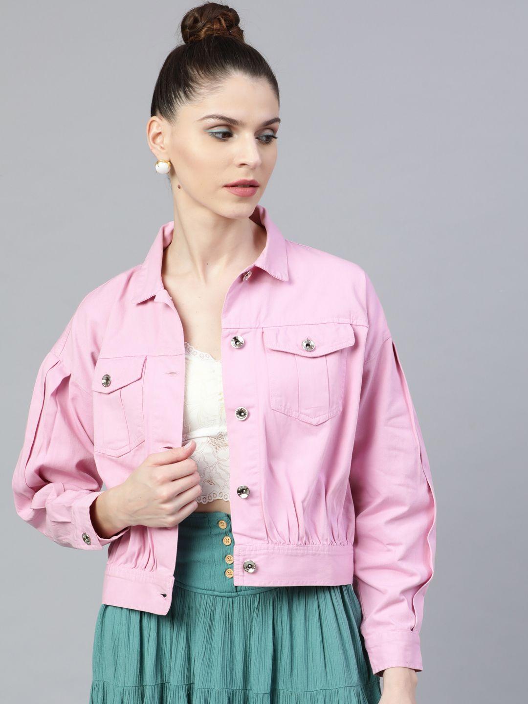 street 9 women pink solid tailored jacket