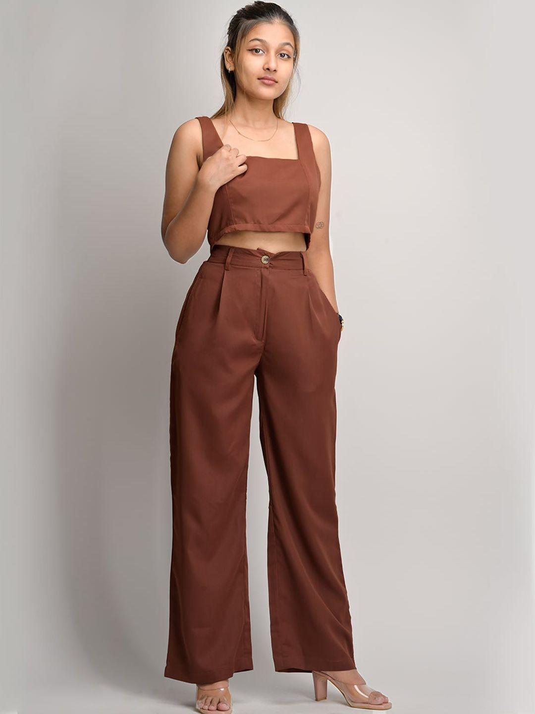 street style store square neck crop top with trousers