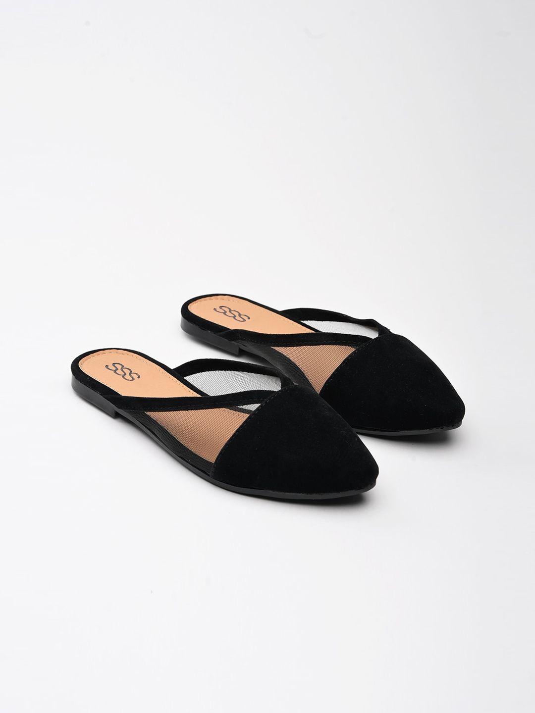 street style store women black solid mules