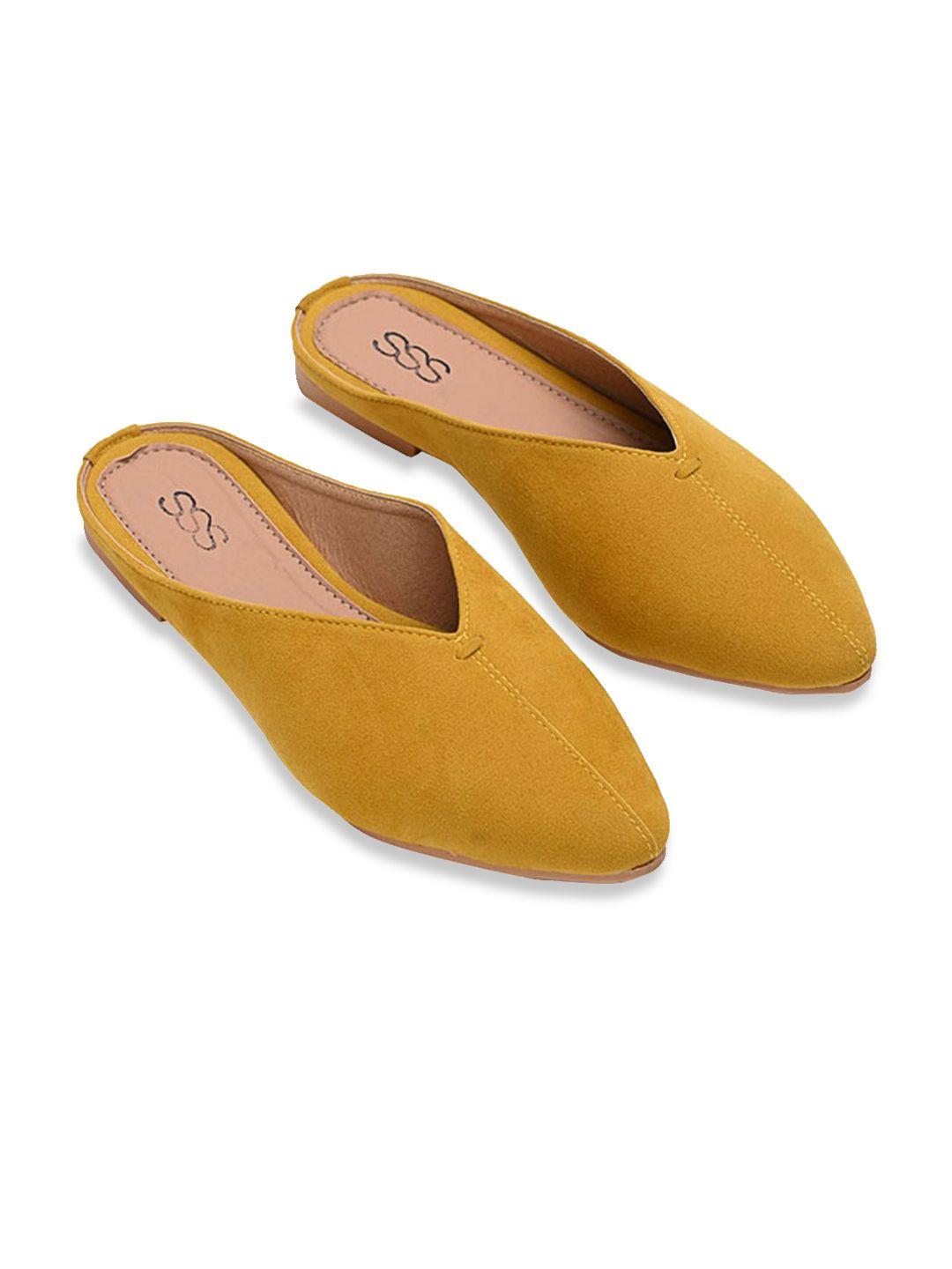 street style store women mustard mules flats