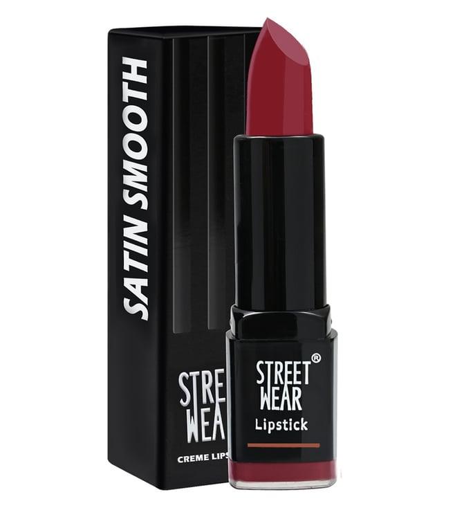street wear satin smooth lipstick stark maroon - 4.2 gm