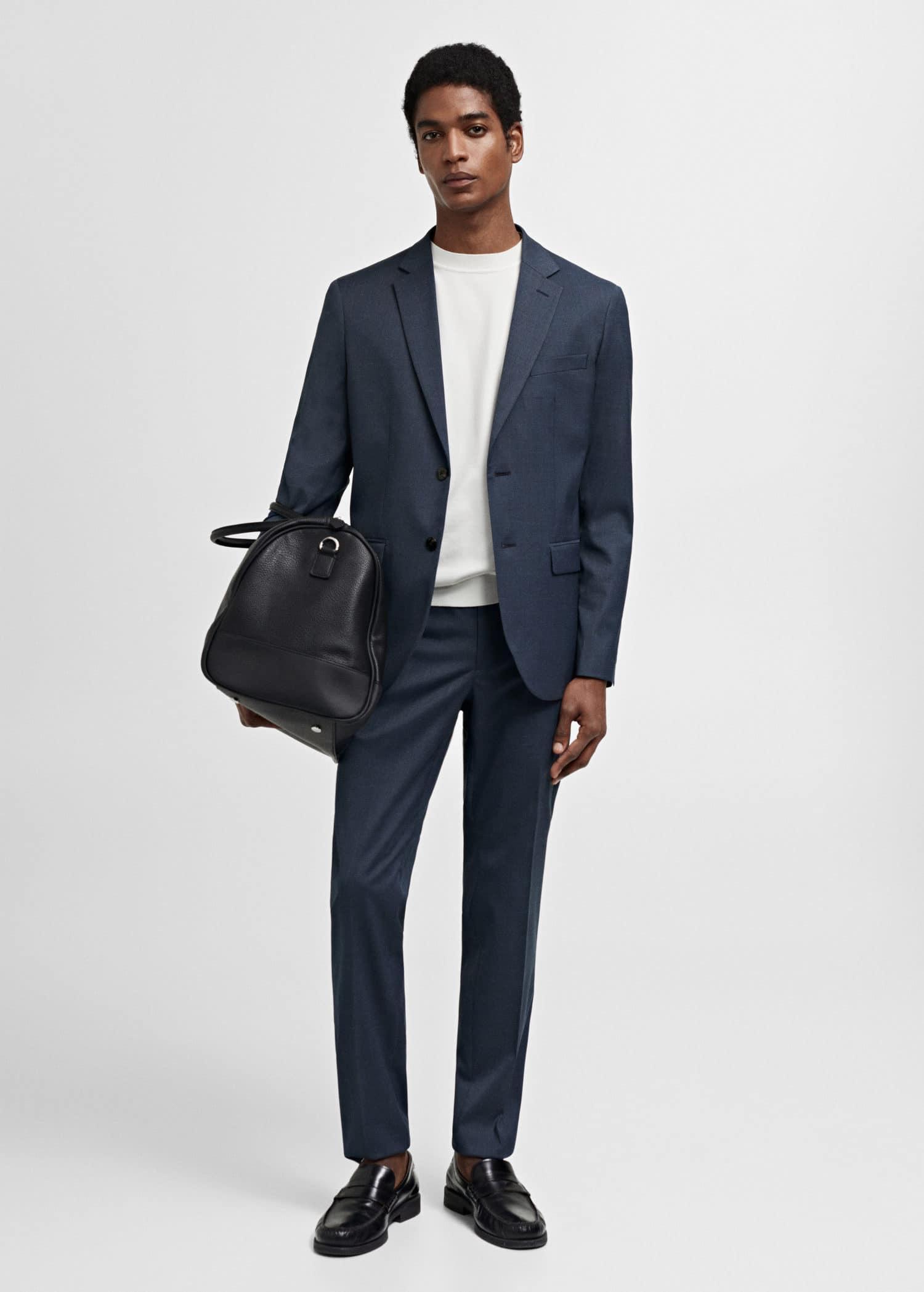 stretch fabric super slim-fit suit trousers