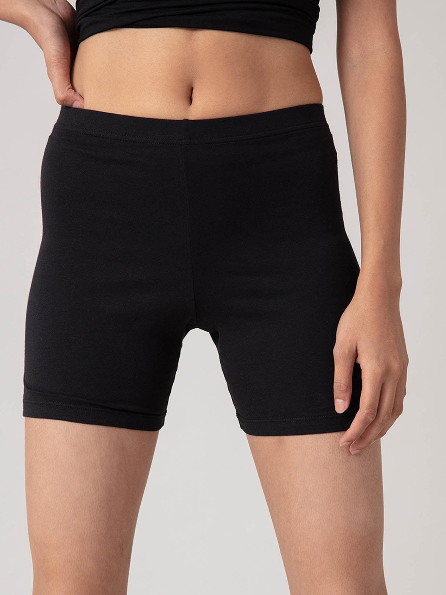 stretch cotton cycling shorts - black nyp083