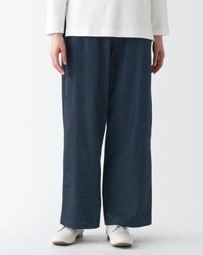 stretch light oz denim wide pants