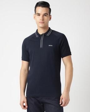 stretch slim fit cotton polo t-shirt