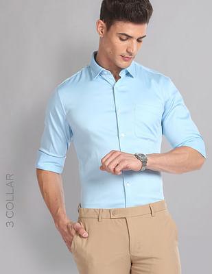 stretch twill 3 collar formal shirt