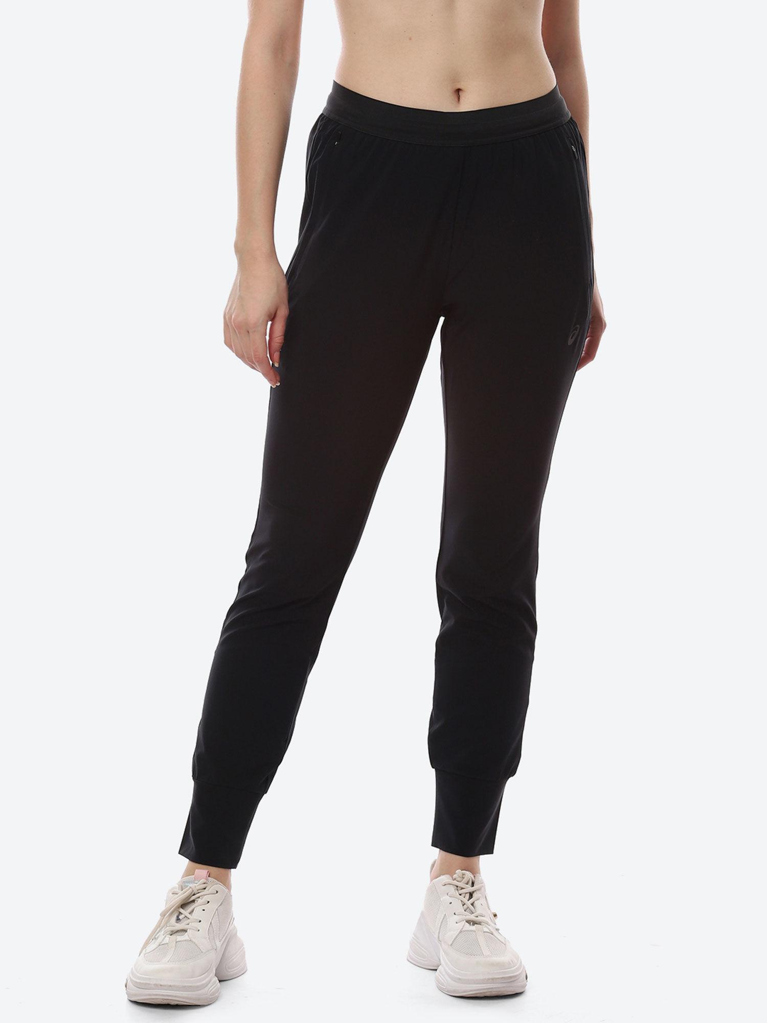 stretch woven black women gym & training trackpants