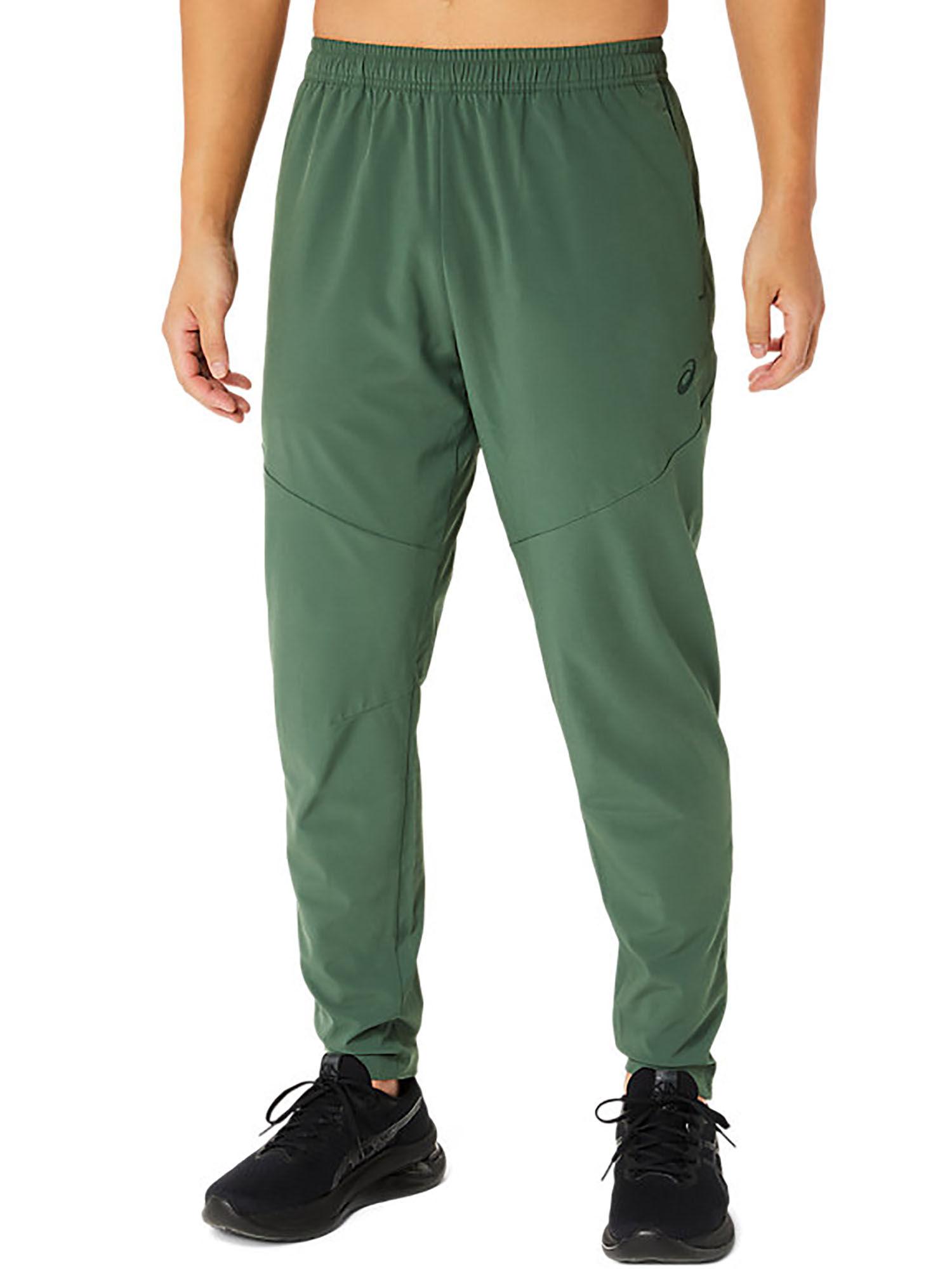 stretch woven lining green mens sweatpants