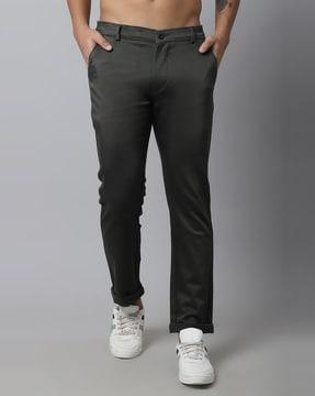stretchable mid rise trouser