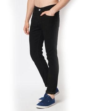 stretchable ankle-length jeans