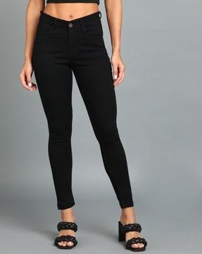 stretchable ankle-length skinny jeans