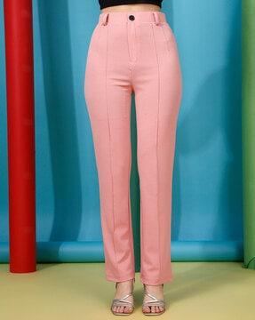 stretchable pants with button closure