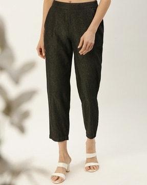 stretchable pants with side zip