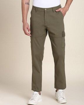 stretchable straight fit cargo pants