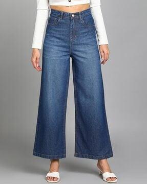 stretchable wide jeans