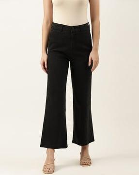 stretchable wide-leg jeans
