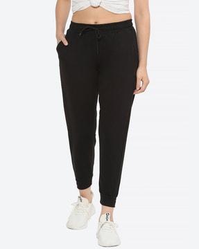 stright track pants with drawstring waist