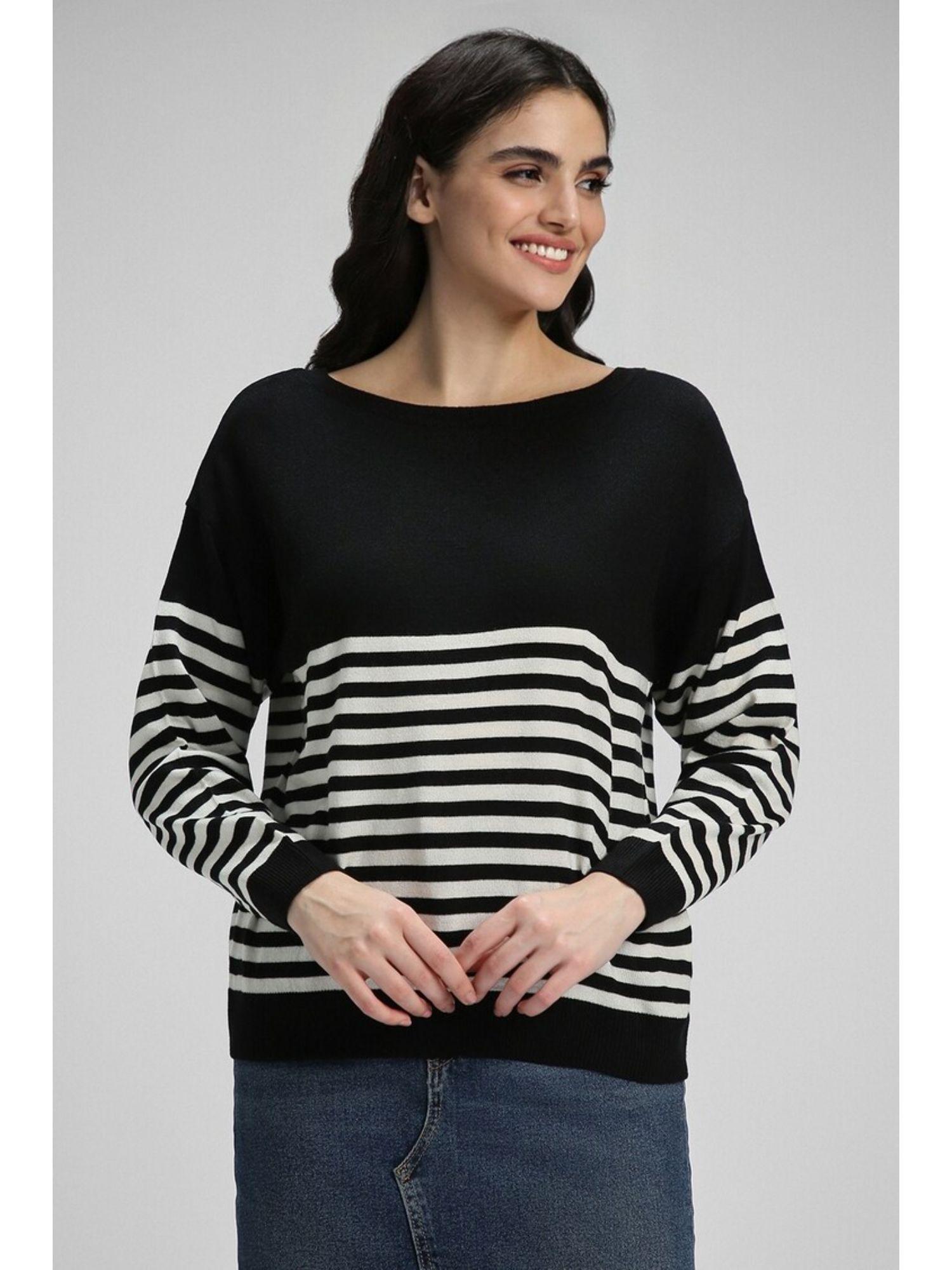 stripe black sweater