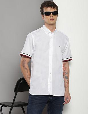 stripe hem solid shirt