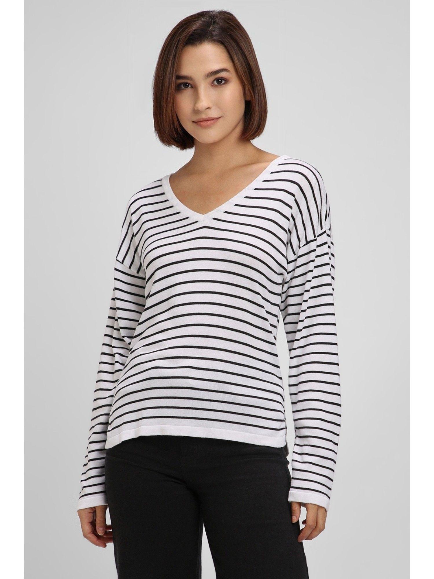 stripe white basic t-shirts