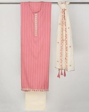 striped 3-piece dress material