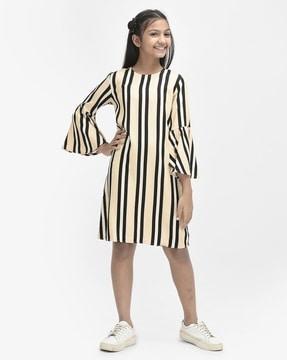 striped a-line dress