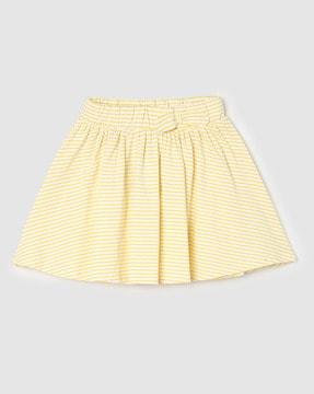 striped a-line skirt with bow