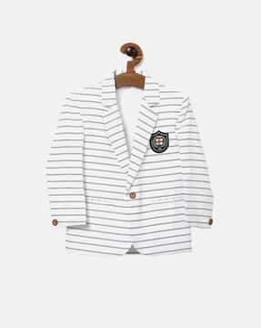 striped blazer with notched lapel