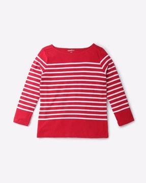 striped boat-neck t-shirt