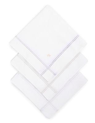 striped border handkerchief - pack of 3