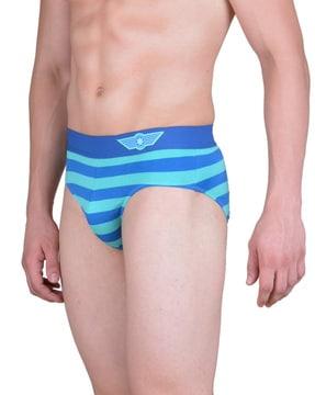 striped brief with panel