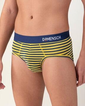 striped briefs with contrast waistband