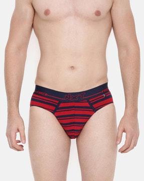 striped briefs with elasticated waistband