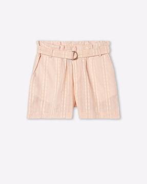 striped city shorts with belt