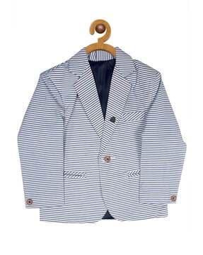 striped collar-neck blazer