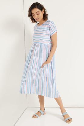 striped cotton dress - pink