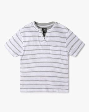 striped cotton henley t-shirt