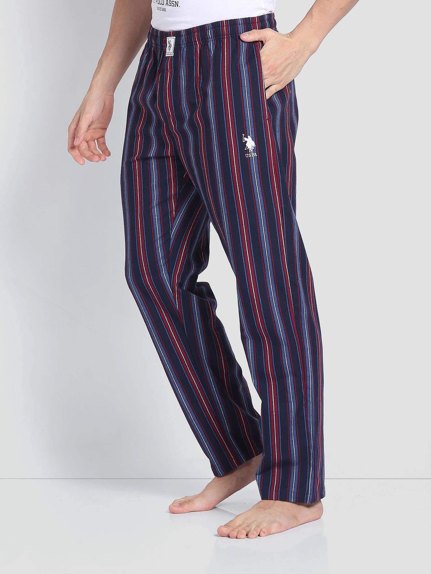 striped cotton lp001 lounge pants blue