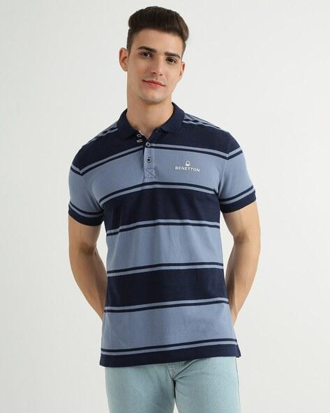 striped cotton polo t-shirt