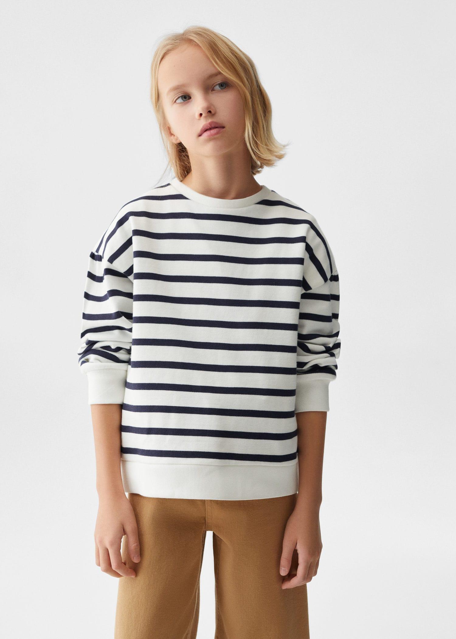 striped cotton-blend sweatshirt