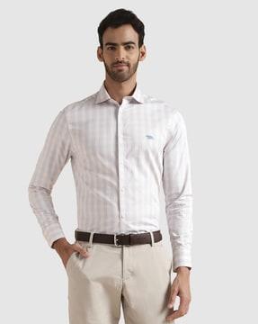 striped cuban-collar shirt