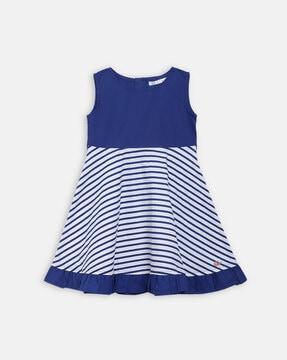 striped dress with applique