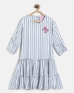 striped dress with applique