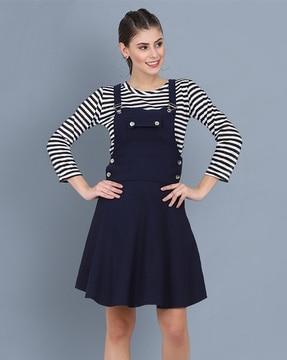 striped dungaree with top