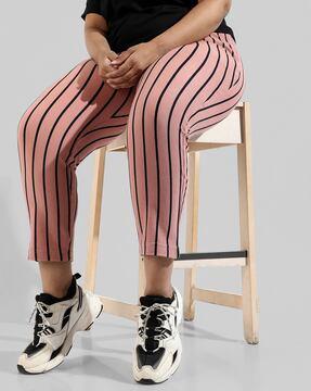 striped-fitted-track-pants-with-elasticated-waist