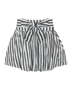 striped flared skirt