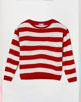 striped full sleeve sweater