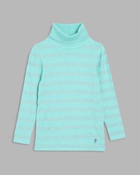 striped-high-neck-pullover