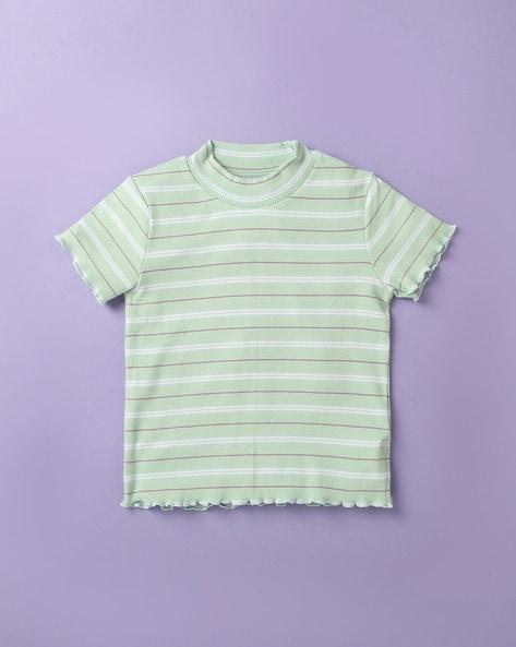 striped high-neck t-shirt